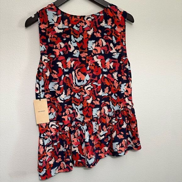 NWT Halogen Womens Boho Floral Tank Blouse Shirt Sleeveless Asymmetrical size sm - Picture 6 of 6